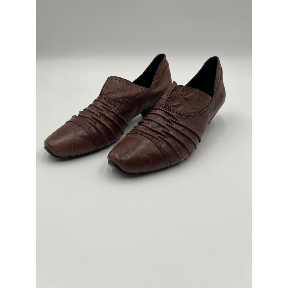 Josef Seibel Womens Brown Ruched Leather Slip On Comfort Shoes Size 39 91210